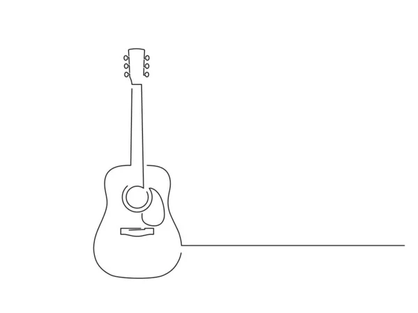 Guitar Isolerad Linje Ritning Vektor Illustration Design Musiksamling — Stock vektor