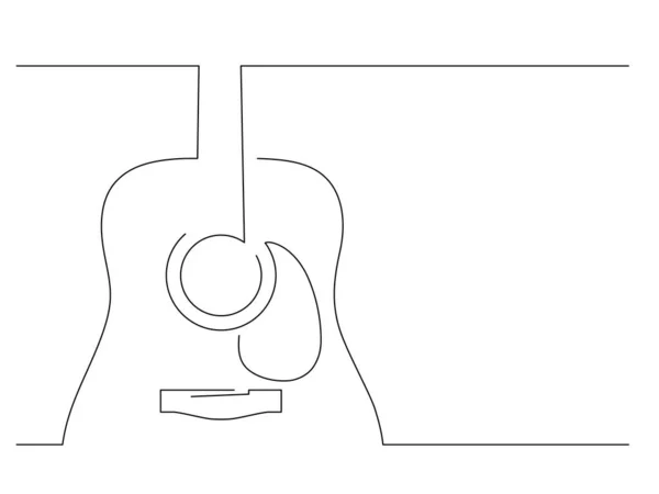 Gitarre Isolierte Linienzeichnung Vektor Illustration Design Musiksammlung — Stockvektor