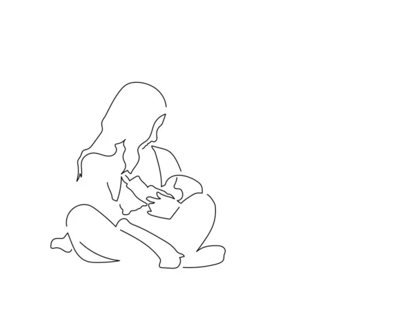 Maternidad Dibujo Línea Aislada Diseño Ilustración Vectorial — Archivo Imágenes Vectoriales
