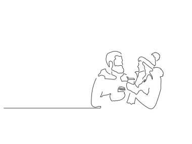 Noel izole çizgi çizimi, vektör illüstrasyon tasarımı.