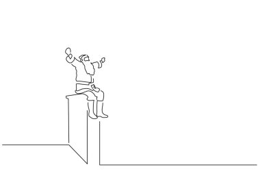 Noel izole çizgi çizimi, vektör illüstrasyon tasarımı.