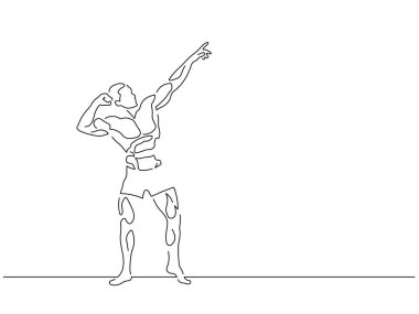 Vücut geliştirme izole çizgi çizimi, vektör illüstrasyon tasarımı. Spor koleksiyonu.