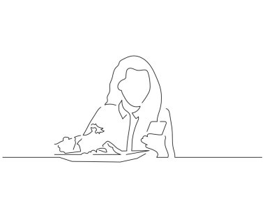 People eating isolated line drawing, vector illustration design. Food collection. vector People eating isolated line drawing, vector illustration design. Food collection. vector