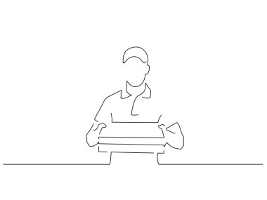 Dağıtıcı izole edilmiş çizgi çizimi, vektör çizimi. Yiyecek koleksiyonu.