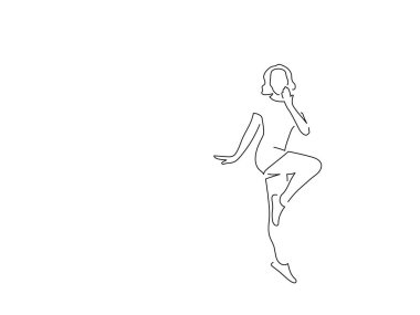 Tam boy insan izole edilmiş çizgi çizimi, vektör illüstrasyon tasarımı.