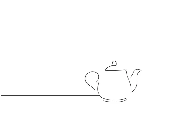 Рисунок Изолированной Линии Чайника Векторная Иллюстрация Дизайна — стоковый вектор