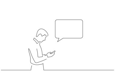 İletişim izole çizgi çizimi, vektör illüstrasyon tasarımı.