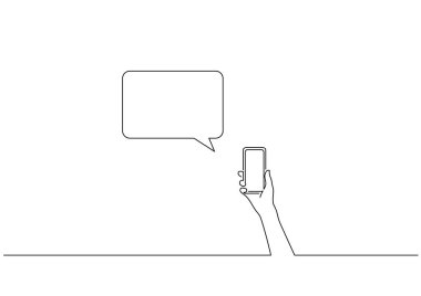 İletişim izole çizgi çizimi, vektör illüstrasyon tasarımı.