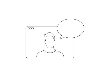 İletişim izole çizgi çizimi, vektör illüstrasyon tasarımı.