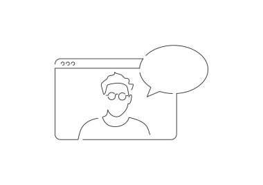 İletişim izole çizgi çizimi, vektör illüstrasyon tasarımı.