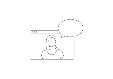 İletişim izole çizgi çizimi, vektör illüstrasyon tasarımı.