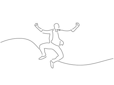 Tam boy insan izole edilmiş çizgi çizimi, vektör illüstrasyon tasarımı.