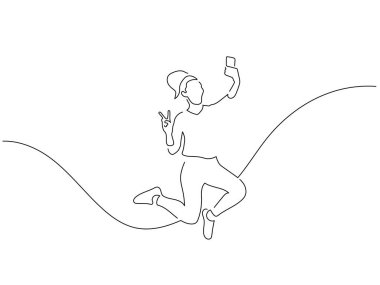 Tam boy insan izole edilmiş çizgi çizimi, vektör illüstrasyon tasarımı.