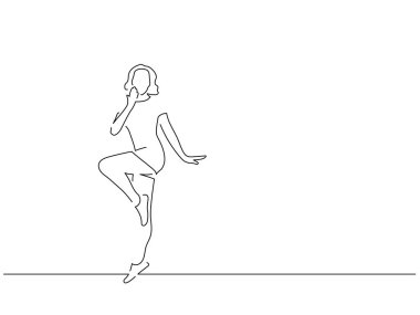 Tam boy insan izole edilmiş çizgi çizimi, vektör illüstrasyon tasarımı.