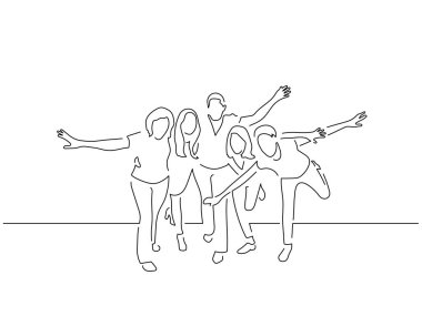 Arkadaş çizimi grubu, vektör illüstrasyon tasarımı.