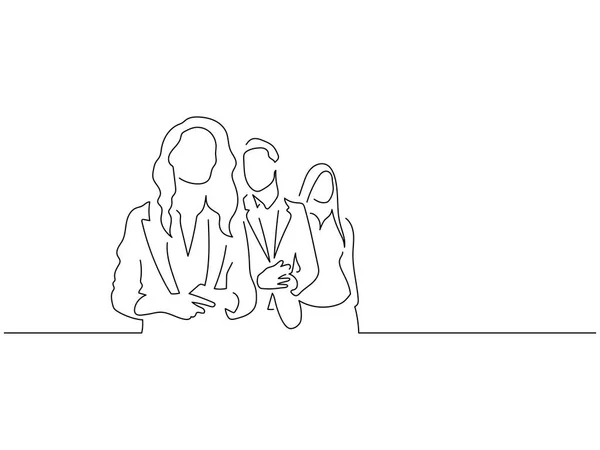 Teamwork Linienzeichnung Vektor Illustration Design — Stockvektor