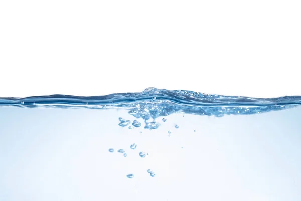 Blå Vattenvåg Och Bubblor Rent Dricksvatten — Stockfoto