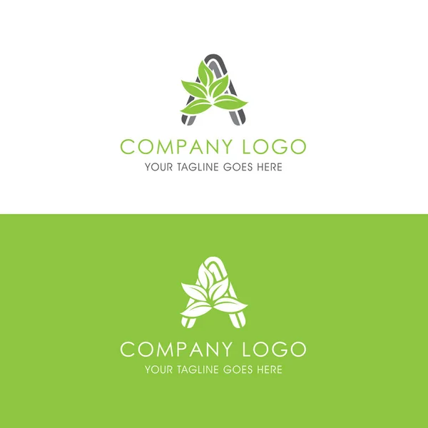 Буква Цветочный Зеленый Лист Логотип Логотип Вдохновлен Листьями Имеет Измененную — стоковый вектор