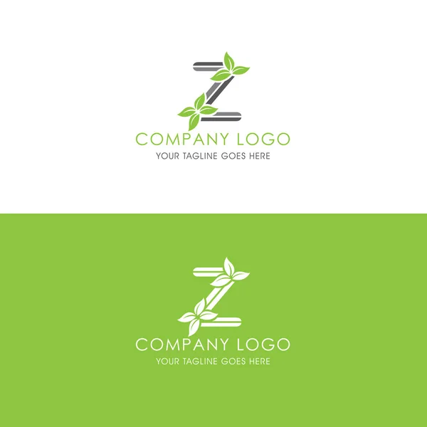 Písmeno Květinové Zelené Listy Logo Toto Logo Inspirováno Listy Upravený — Stockový vektor