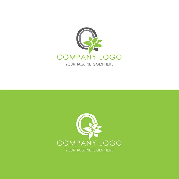 Carta Floral Green Leaf Logo Este Logotipo Inspirado Por Folhas — Vetor de Stock
