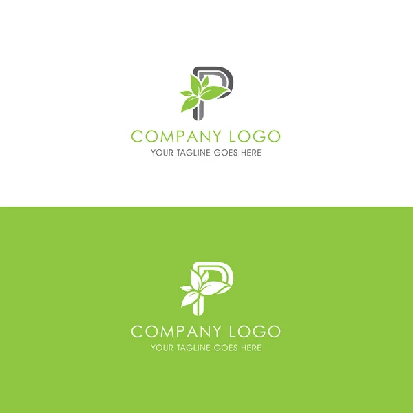 Carta Floral Green Leaf Logo Este Logotipo Inspirado Por Folhas — Vetor de Stock