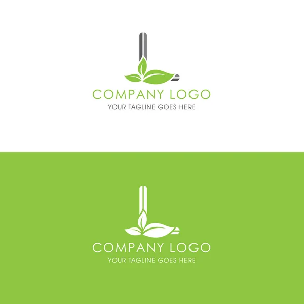 Letra Floral Green Leaf Logo Este Logotipo Inspirado Por Folhas — Vetor de Stock