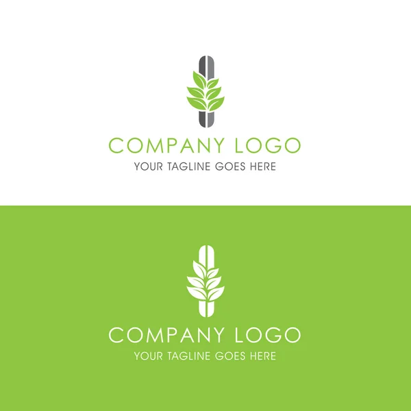Letter Floral Green Leaf Logo Este Logotipo Inspirado Por Folhas — Vetor de Stock