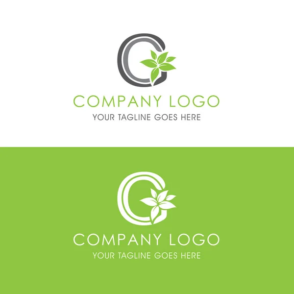 Carta Floral Green Leaf Logo Este Logotipo Inspirado Por Folhas — Vetor de Stock