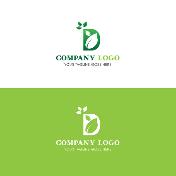 Buchstabe Floral Green Leaf Logo Dieses Logo Ist Von Blättern — Stockvektor