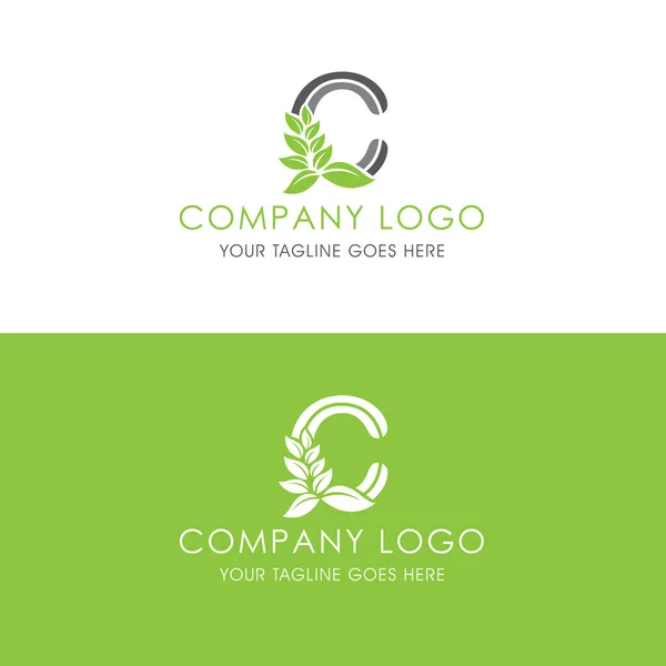 Letra Floral Green Leaf Logo Este Logotipo Está Inspirado Las — Vector de stock