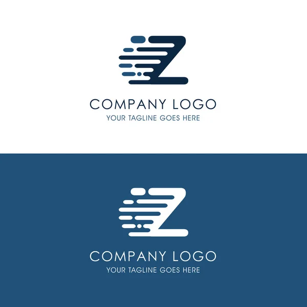 Logo Inspirado Flash Letter Colored Blue Alfabet — Vetor de Stock