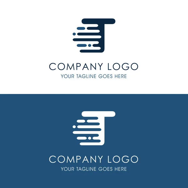 Logo Inspirado Blue Alphabet Colored Flash Letter — Vector de stock