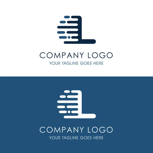 Logo Inspirado Blue Alphabet Colored Flash Letter — Vector de stock