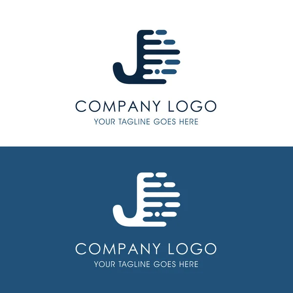 Logo Inspirado Blue Alphabet Colored Flash Letter — Vector de stock