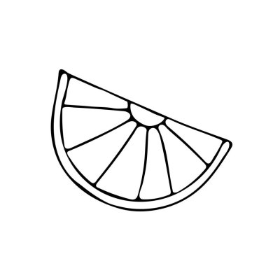 El çizimi turuncu. Beyaz arka planda izole edilmiş. Doodle vektör illüstrasyonu. 