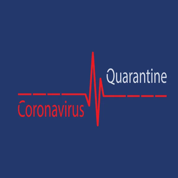 Coronavirus Covid Pandemic Protection Carantine Concept Logotype Blue Background — стоковий вектор