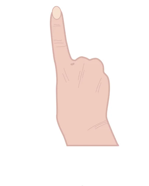 Hand Zeigt Ein Zeichen Mit Erhobenem Finger Isolierte Vektorillustration Der — Stockvektor