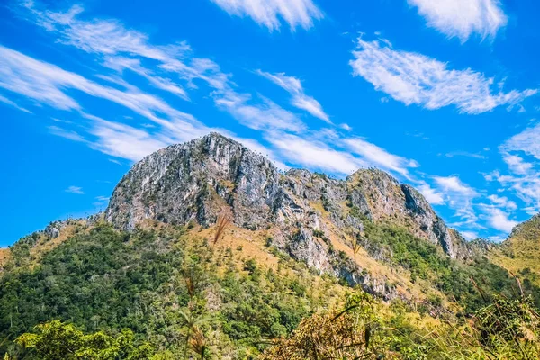 big mountain with clear blue sky