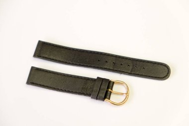 Deri saat kayışlı nesne beyaz arkaplanda izole