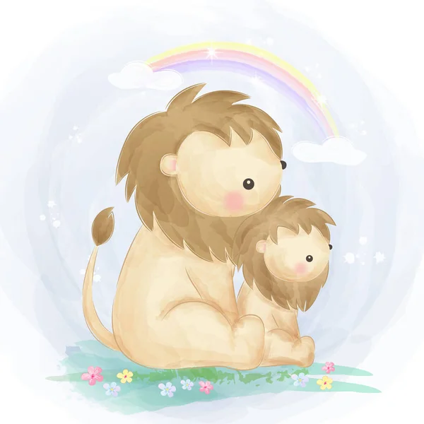 Niedliche Tiere Mutterschaft Illustration Tier Cliparts Baby Dusche Dekoration Wald — Stockvektor