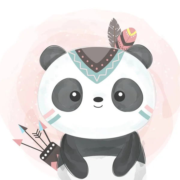 cute baby panda illustration, animal clipart, baby shower decoration, woodland illustration.