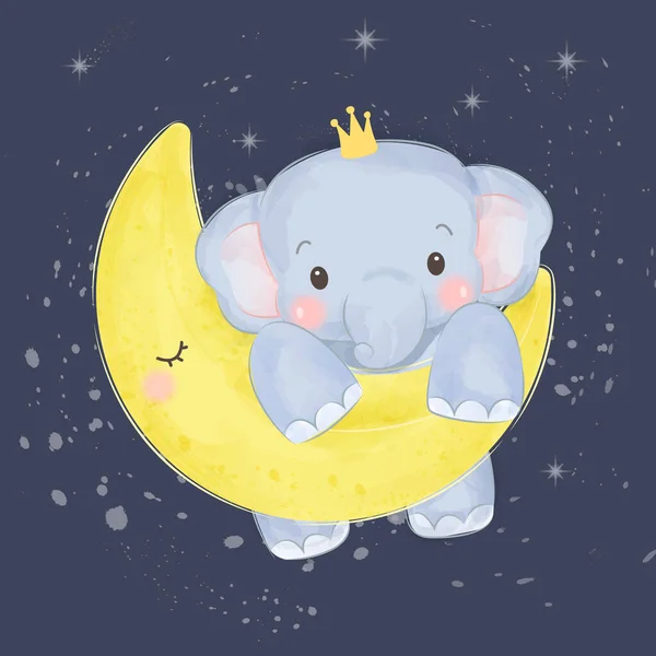 Illustration Bébé Éléphant Mignon Clipart Animal Décoration Douche Bébé Illustration — Image vectorielle