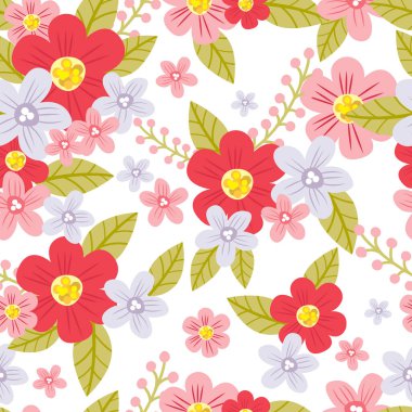 Çiçeklerin doku vektörü kusursuz desen. Bahar ve yaz duvar kağıtları, arka planlar, davetiyeler, ambalaj tasarım projeleri için harika. Yüzey deseni tasarımı.