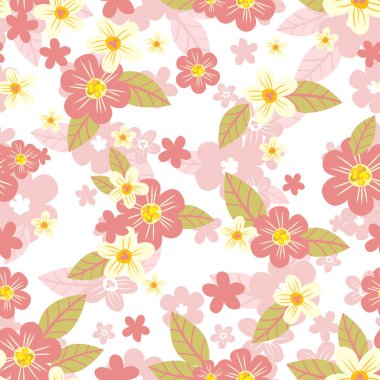 Çiçeklerin doku vektörü kusursuz desen. Bahar ve yaz duvar kağıtları, arka planlar, davetiyeler, ambalaj tasarım projeleri için harika. Yüzey deseni tasarımı.