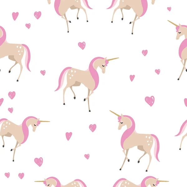 Unicorn repeat pattern. Nursery art background. Children's fabric pattern design.
