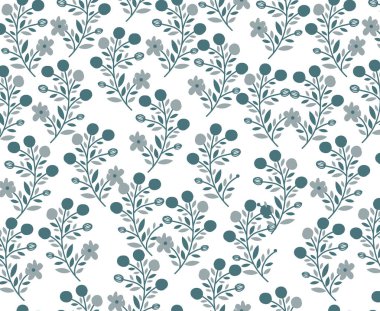 Çiçekler deseni tekrarlıyor. Güzel bir geçmişe dönüş. Işık arkaplan yüzeyindeki zarif kumaş desen tasarımı.