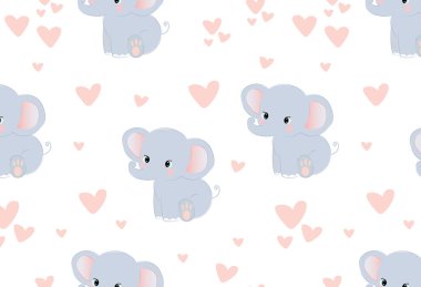 Fil tekrarlama kalıbı. Çocuk odası sanat geçmişi. Çocuk kumaşı deseni tasarımı.