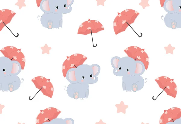Elephant repeat pattern. Nursery art background. Children's fabric pattern design.