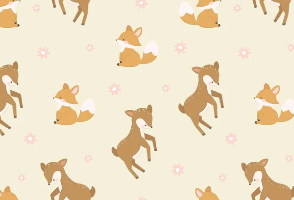 Animals repeat pattern. Nursery art background. Children's fabric pattern design.