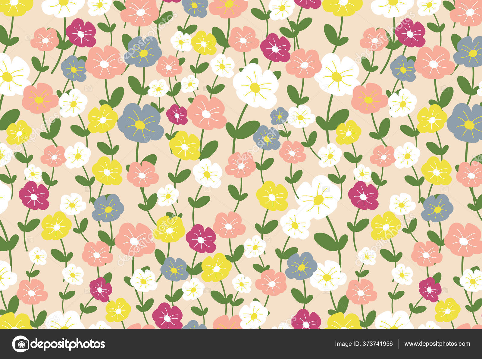 Flowers Texture Vector Seamless Pattern Great Spring Summer Wallpaper ...